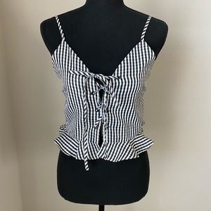 Hers & Mine Black/White Plaid Tank Top Size Small New without Tags